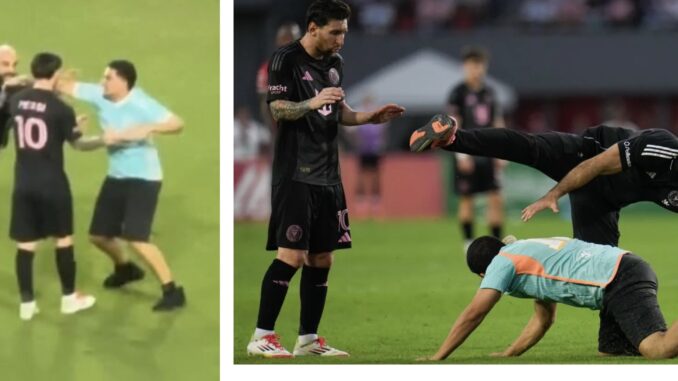 Messi's Bodyguard 'Finally Defeated' by Pitch Invader