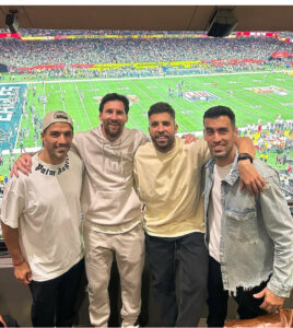 Lionel Messi spotted at Super Bowl with Barcelona legends